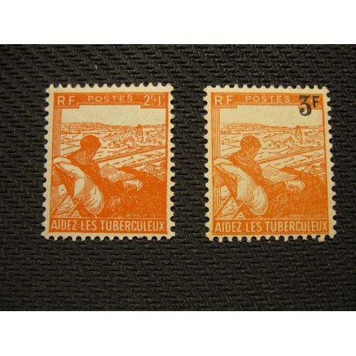 Lot 2 Timbres "Au Profit Des Tuberculeux" - Y&t N° 736 (1945) Et N° 750 (Surchargé, 1946)