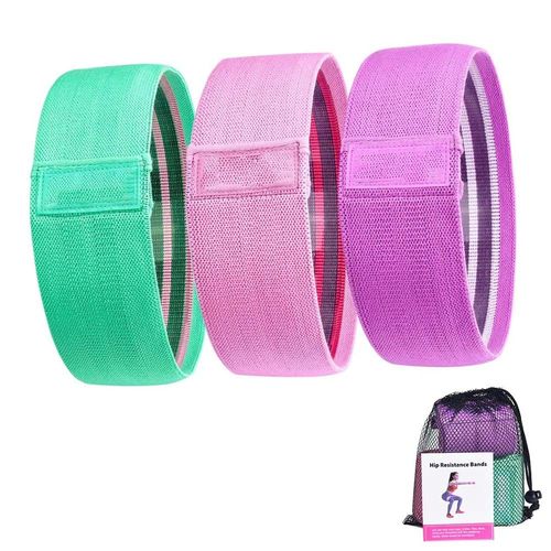 Bande Élastique Fitness Set De 3, Bande De Résistance Pour Yoga, Pilates, Avec Sac De Rangement Hobby Tech