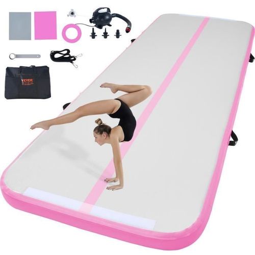 Tapis De Gymnastique Gonflable - Vevor - 3 M Piste D'acrobatie Avec Pompe Rose 3000x1010x100 Mm Avec Pompe Électrique,Rose
