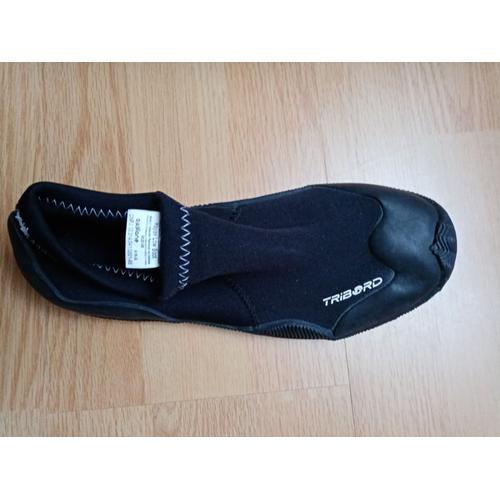 Chaussons Neoprene Tribord De Decathlon Pour Activites Nautiques Taille 39/40, Semelles Anti-Derapant , Talons Et Bout De Pied Renforcé