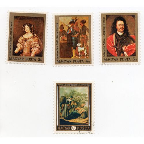 Hongrie- Lot De 3 Timbres Neufs Et 1 Timbre Oblitéré- Tableaux