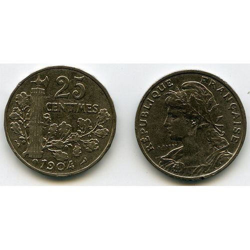 France 25 Centimes 1904