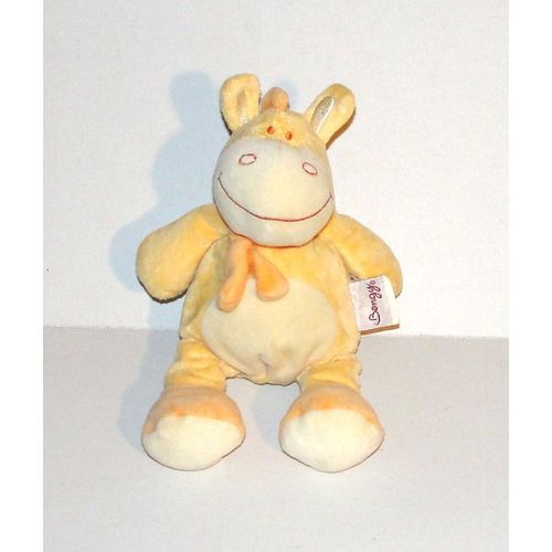 Doudou Cheval Poney Jaune Bengy Peluche Vache 24 Cm