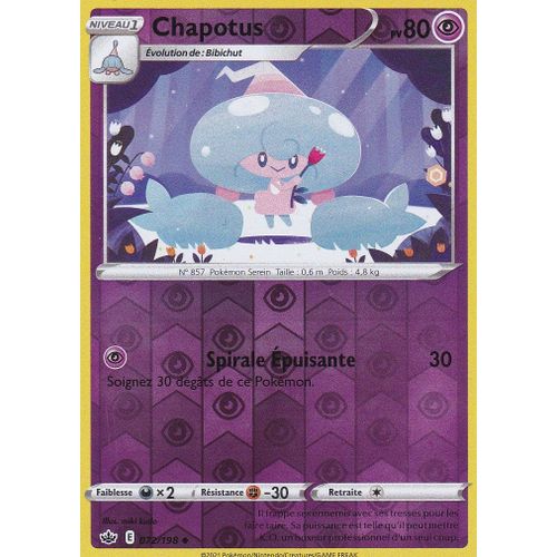 Carte Pokemon - Chapotus - 072/198 - Reverse - Épée Et Bouclier 6 - Règne De Glace - Vf
