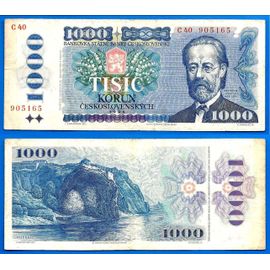 Tchecoslovaquie 1000 Couronnes 1985 Billet Korun Riviere