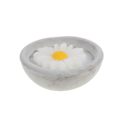 Bougie pâquerette blanc 12 cm