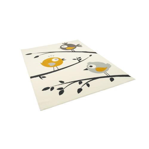 Pergamon Trendline Kids - Tapis Pour Enfant - Motifs D'oiseau Crème Jaune Crème 80x150 Cm