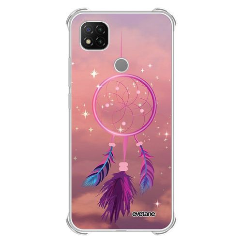 Coque Xiaomi Redmi 9c Anti-Choc Souple Angles Renforcés Transparente Attrape Rêve Rose Evetane.