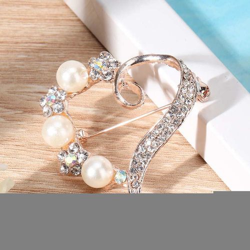 2 Pièces Perle Broche Broche Femmes Alliage Broche Bijoux Cadeau