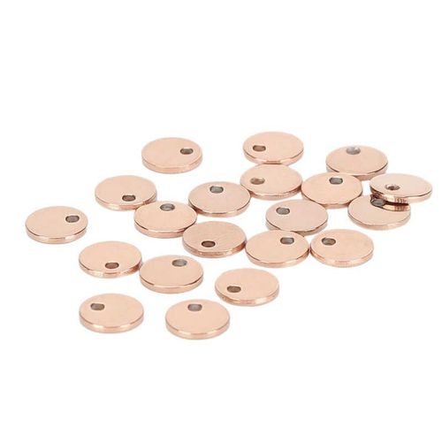 Bricolage Rond Pendentif Chien Avec Petits Trous Pour Les Accessoires Pour La Maison Or Rose Rond,6mm 20 Pièces