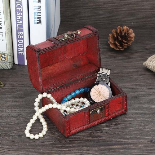 Vintage En Bois Bijoux Boîte De Rangement Emballage En Bois Décoratif Vitrine Boîte Pour Bijoux Collier Anneau Boucle D'oreille