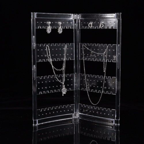 Bureau De Maison Pour Filles, 2 Portes, Transparent, Support Suspendu, Organisateur De Bijoux, Collier, Boucles D'oreilles, Rangement Pour Bijoux