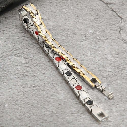 Hommes Aimant Bracelet Titane Acier Traitement Magnétique Bracelet Hommes Bijoux Réglable Magnétothérapie Bracelet