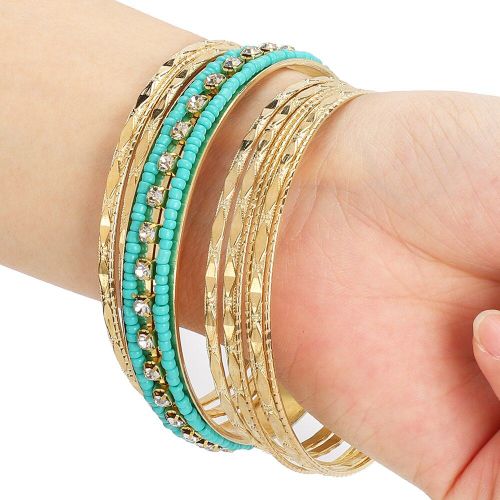 Multi Couche Femmes Mode Bracelet Strass Perles Bracelet Bijoux Accessoire Cadeau Pour Les Femmes