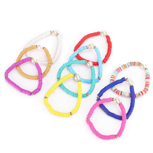 Femmes Bracelet Bracelet Ensemble 10 Couleurs Multicouches Bracelets Breloque Empilable Bracelets Amitié Bijoux Réglable Breloque En Céramique