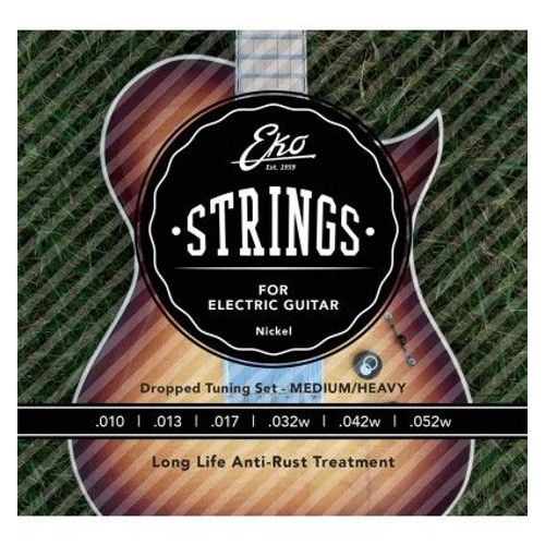Eko El1052hb - Jeu De Cordes Guitare Électrique Heavy Bottom - 10-52