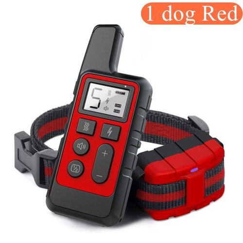 Taille 1 Red Dog Collier Électrique Anti-Aboiement Pour Chien, Télécommande, Antichoc, Rechargeable, Étanche, Équipement D'entraînement Pour Chiots Et Chatons