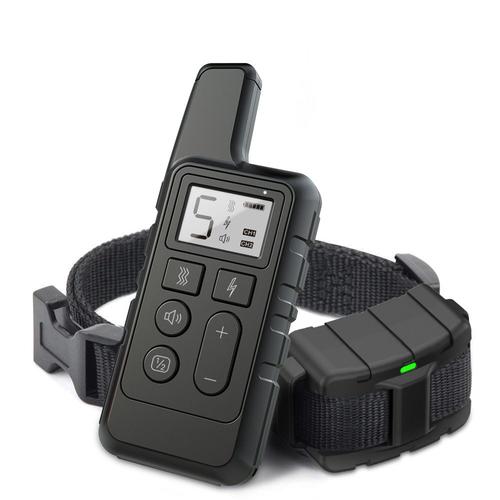 Taille 1 Chien Noir Collier Électrique Anti-Aboiement Pour Chien, Télécommande, Antichoc, Rechargeable, Étanche, Équipement D'entraînement Pour Chiots Et Chatons