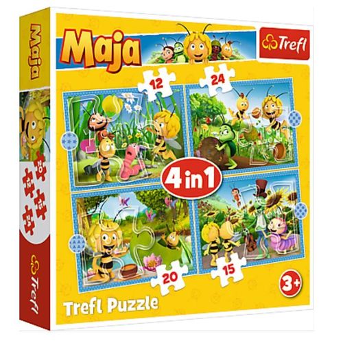 4 In 1 - Maya The Bee Adventures - Puzzle 12, 15, 20 Et 24 Pièces