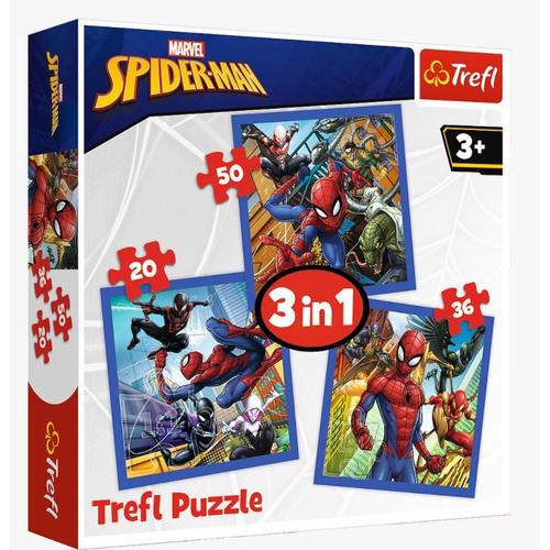 3 In 1 - Spider Force - Puzzle 20, 36 Et 50 Pièces