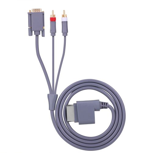 Cable AV pour Console de Jeu XBOX X 360, Cable de Connecteur Vidéo Audio HD, Cable de Convertisseur 2 RCA VGA DBT