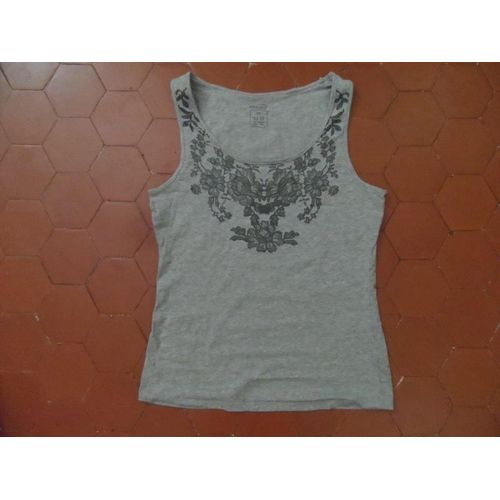 Débardeur Jersey Gris Motif Poitrine Esmara