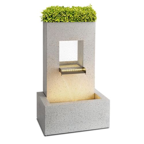 Blumfeldt Bloomingstone Fontaine Fontaine De Jardin Fontaine Ornementale Pompe 20w Zinc Led