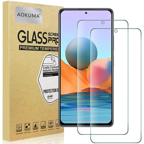 Xiaomi Redmi Note 10 Pro Verre Trempe, [Lot 2] Verre Trempe Xiaomi Redmi Note 10 Pro [0.26mm] [Extreme Resistant Aux Rayures][Haut Definition]Facile Installation] Film Protection Ecran