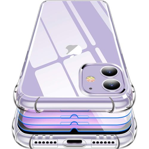 Coque Iphone 11, Coque Iphone 11 Transparente Et 3 Pack Verre Trempe, Silicone Tpu Antichoc Bumper Cover Housse Iphone 11-6.1 Pouces - Transparent