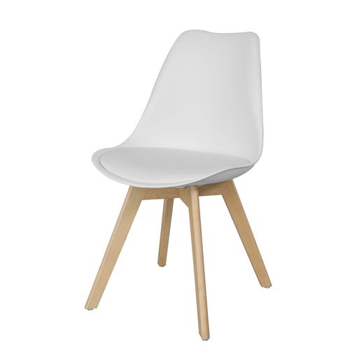 Sobuy® Fst58-W Chaise Scandinave De Cuisine Salle À Manger Avec Assise Rembourrée Chaise De Visiteur - Blanc