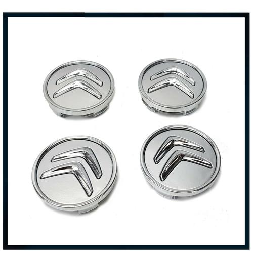 4x Cache Moyeux Centre Roue Dia 60mm Citroen Logo Badge Emblème Gris Silver