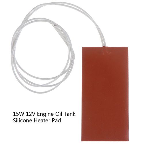 15W 12V DC 50X100mm Flexible étanche silicone coussin chauffant fil chauffage bloc moteur carter d'huile réservoir hydraulique plaque chauffante tapis