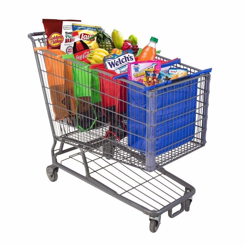 Sacs de rangement de supermarch, chariot rutilisable, sacs... - 2