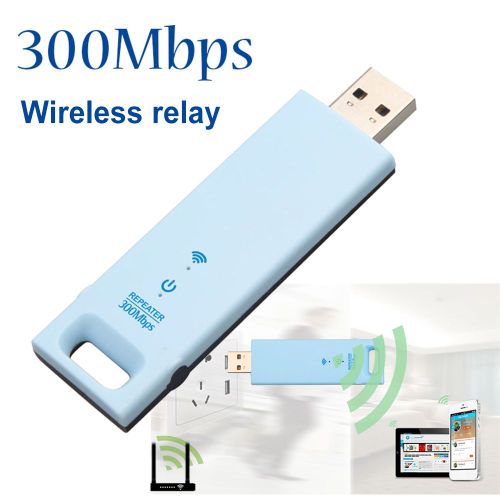 Répéteur WiFi USB portable pour l'intérieur et l'extérieur, extension, booster, 2.4G, 300Mbps, couverture large, Plug and Play
