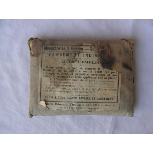 Ww1/Prewar France " Pansement Individuel" Francais 1894 Dans Son Étui En Toile Non Ouvert Rare