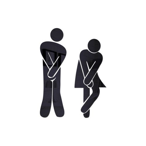 Autocollant mural amovible pour salle de bain, joli, pour homme et femme, pour toilette, WC, décor de famille, miroir, pour la maison, fournitures de salle de bain, DIY bricolage