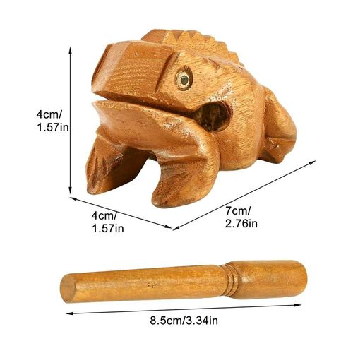PerSCH-Râpe Guiro Grenouille en Bois avec Grattoir, Instruments Musicaux, Ornements de Décoration de Maison et de Bureau, Nouvelle Collection, Offre Spéciale