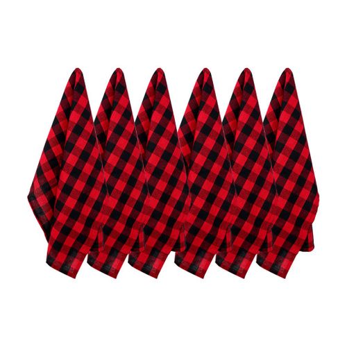 Torchon À Carreaux En Coton, 6 Pièces, Serviette Décorative De Fond De Cuisine, Napkina, Queue De Table, Hôtel, Décoration À Carreaux, Noir, Rouge