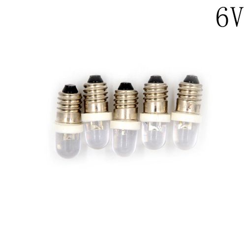 Ampoule Led E10, Blanc Froid, 6v/12v/24v Dc, Faible Consommation D'énergie, 5 Pièces/Lot, Meilleure Qualité