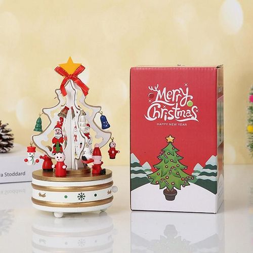 Boîte À Musique En Bois Carrousel, Arbre De Noël, Cadeau De Réveillon De Noël, Nouvel An, Ornements De Décoration Pour La Maison, Livraison Directe
