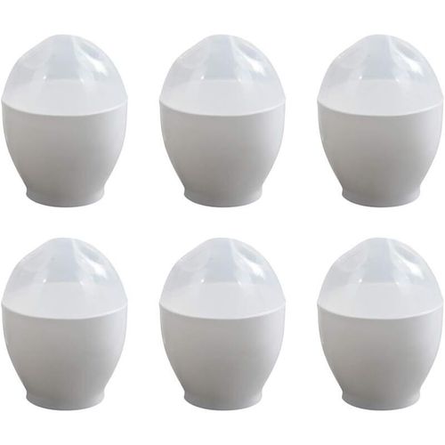 Micro Ondes Cuiseur a Oeuf Pocheuse a oeufs Micro Ondes Cuit ouf Chaudiere Oeuf Braconnier Ustensiles de Cuisine Conteneurs pour Oeuf 6 Pieces (Blanc) goodnice