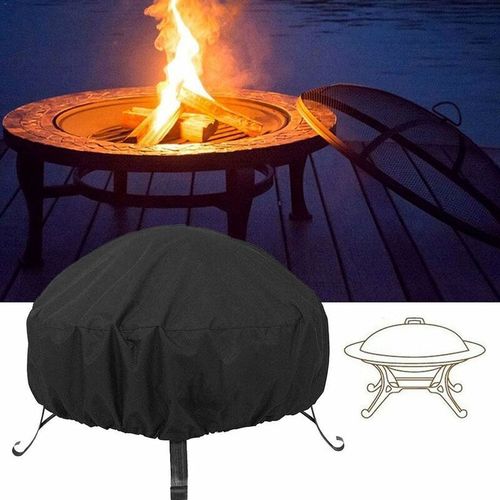 Housse de protection pour brasero rond etanche Protection UV Noir Pour l'exterieur Barbecue Protection contre la poussiere 38X40CM goodnice