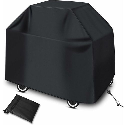 Housse Barbecue, Bache de Protection BBQ Exterieur, Housse Plancha Impermeable, Protection UV, Coupe Vent, Anti poussiere (147x61x117cm Noir) goodnice
