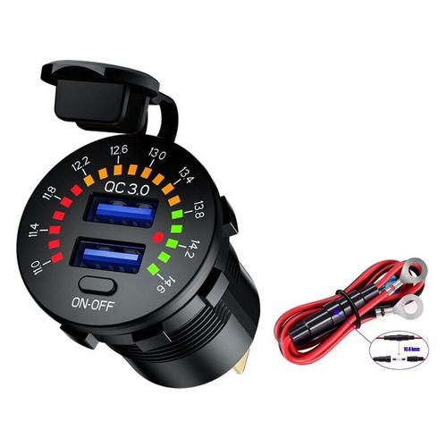 Prise De Chargeur De Voiture Usb Quick Charge 3.0 12v / 24v 36w, Double Prise De Chargeur Rapide Usb Qc3.0 Double, Convient Aux Navires, Navires, Motos, Camions, Voiturettes De Golf Goodnice