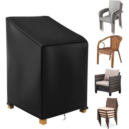 Housse Chaise De Jardin Empilable 70x 70x 85/125cm, 420d Oxford Impermeable Housse Chaise Exterieur, House Protection Chaise Jardin, Bache De Chaise De Jardin, Nero Goodnice