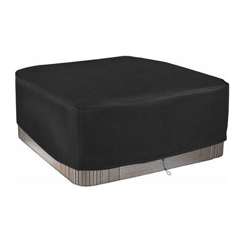 Couverture De Piscine Carre Bache Solaire , Housse Solaire De Piscine pour Exterieur Spa Baignoire Couverture De Spa Couverture Resistante aux UV, 220×220×30cm, noir goodnice