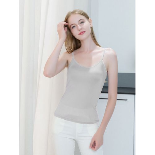 Suyareply-Économie Basiques Confortables Pour Femmes,Débardeurs Réglables,Injcamis,Mélange Véritable,Beige,Printemps,Été,2024