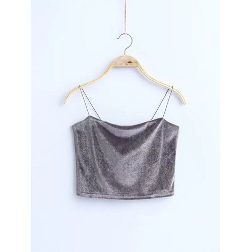 Camisole Courte En Velours Côtelé Doré Pour Femme,Haut Court Sexy,Bustier Rose,Bralette Coréenne,Document Solide,Streetwear