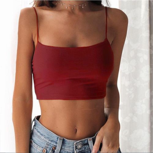 Camisole Dos Nu Pour Femme,Haut Court Noir,Licou Sexy,Bustier Tubulaire Féminin,Glacé Court,Mode Décontractée,Été