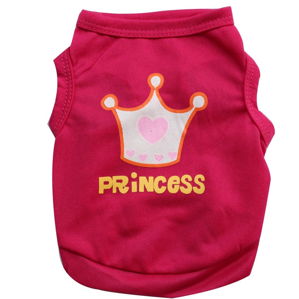 Cuticate Dog Princess Crown Pattern Summer Holiday Hoody Doggie Vest Vêtements Red